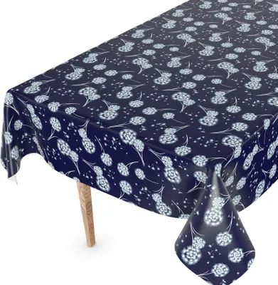 Produktbild von Tischdecke Wachstuchtischdecke Gartentischdecke Wachstischdecke Blumen Blau Wasserabweisend Breite 140 cm Länge 120 cm mit Schnittkante
