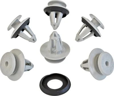 Produktbild von 15x Türverkleidung Befestigungs Clip mit Dichtung in Grau für VW Skoda | 7M0867299K