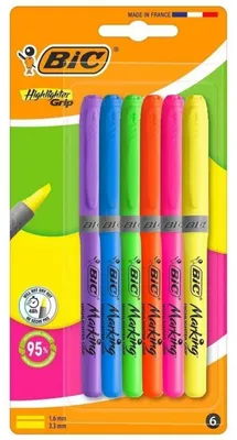 Produktbild von Bic Highlighter Grip 6 Marker   Kinder  One Size
