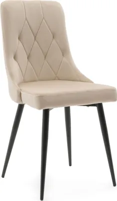Produktbild von NEW HOME Stuhl CAREN gespolsterter Esszimmerstuhl Wohnzimmerstuhl mit Steppung - beige - moderne Samt Velours Möbel