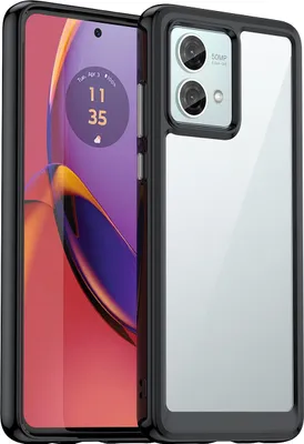 Produktbild von Schutzhülle für Motorola Moto G84 Klar Rückseite Stoßfeste TPU Silikon Bumper Hülle Schwarz