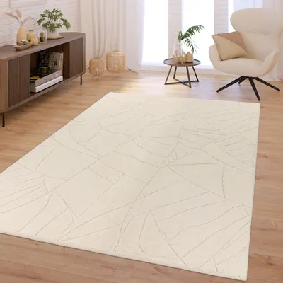 Produktbild von TT Home Wohnzimmer Teppich Schlafzimmer Hochflor Skandinavisches Design Unifarben Geometrisch Boho Style Modern Waschbar Größe 200x280 cm