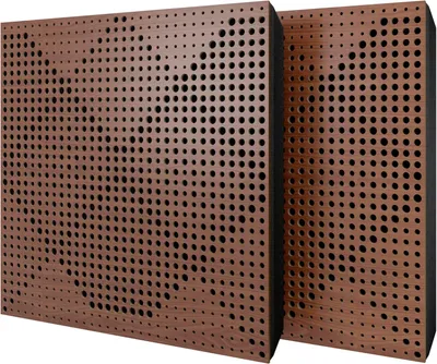 Immagine prodotto di Set di 6 pannelli acustici WILDS in velluto, 50x50x5 cm, noce/nero