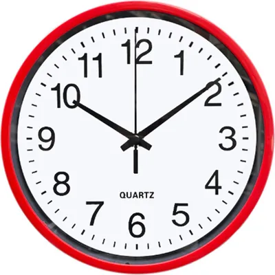 Productafbeelding van 20,3 cm grote, stille wandklok, rond, modern, nauwkeurige klokken voor thuis, kantoor, keuken, slaapkamer, rood