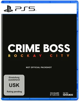 A PlayStation 5 game case for Crime Boss: Rockay City.