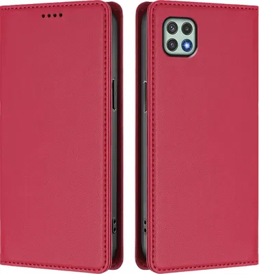 Image de Etui en cuir pour Samsung Galaxy A22 5G, étui magnétique en cuirPolyuréthaneavec support Rouge