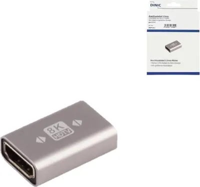 Produktbild von DINIC HDMI-A Verbinder, 8K, Metall HDMI-A Buchse auf Buchse, 8K 60Hz / 4K 120Hz