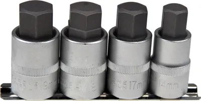 Produktbild von Innensechskant-Einsätz 1/2 Steckschlüsseleinsatz 14-19 mm auf Steckschiene 4-tlg