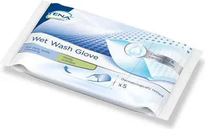 Obrázok produktu pre TENA Rukavice na mokré umývanie 5 kusov jemná vôňa