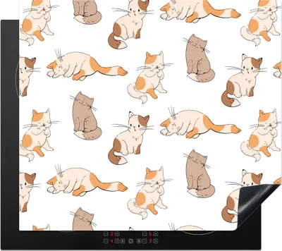 Produktbild von KitchenYeah© Herdabdeckplatte Muster - Katze - Kätzchen - Jungen - Mädchen - Kinder - Kinder , 58x51cm, Küche Deko, Glaskeramikkochfeld Herdabdeckung, Abdeckplatte fùr Kochfeld