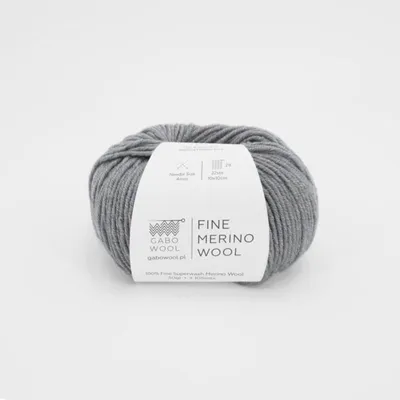 Produktbild von GABO WOOL Fein Merino - Weiche, Waschbare Strickwolle, Hellgrau, 50g