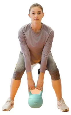 Zdjęcie produktu dla Hantle kettlebell, antypoślizgowy uchwyt, płaska podstawa, kolor zielony