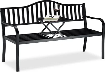 Produktbild von relaxdays zahradní lavice 10026113_0 černá kovová 150,0 cm