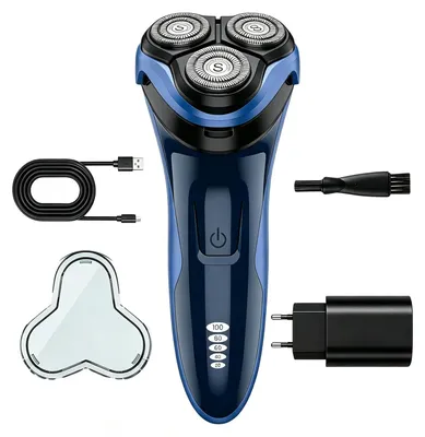Imagen del producto de 120 minutos. Afeitadora húmeda y seca, afeitadora para hombres, eléctrica, azul oscuro