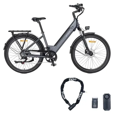 Obrázok produktu pre ENGWE P275 - Elektrický bicykel - Sada s reťazovým zámkom a alarmom na bicykel - 27,5 palca - Motor 250W - Dojazd 100 km - 3 automatické prevody - Hydraulické kotúčové brzdy - Batéria 691Wh - Sivá