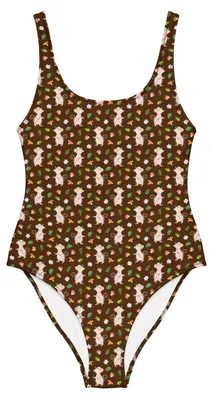 Produktbild von Mr. & Mrs. Panda Badeanzug Maus Walking Größe XXXL - Braun - Geschenk, Bademode, Walken, Shape-Badeanzug, Schnelles Gehen, Badebekleidung, Damen-Einteiler, Spazieren