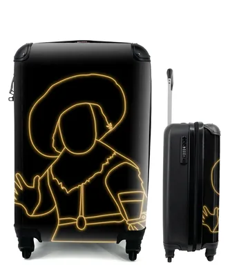 Produktbild von MuchoWow® Koffer Handgepäck Trolley Rollkoffer Kleine Reisekoffer mit 4 Rollen - Der fröhliche Trinker - Frans Hals - Gold - Cabin Size < 55x40x23 cm & 55x40x20 cm - Fotokoffer - Kabinenkoffer - Boardgepäck - Reise-Box - Reisekoffer - Reisegepäck - Koffer mit Bild - Trolley für Kinder
