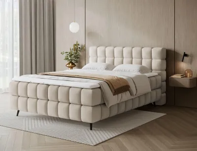 Obrázek produktu pro Boxspringová postel s úložným prostorem 160x200 SARVIRO - béžová