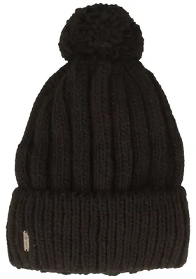 McBurn unifarbene Bommelmütze in schwarz