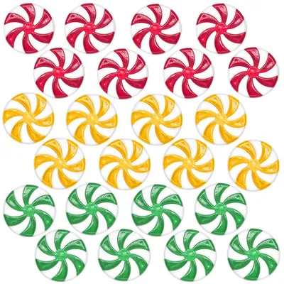 24 Acryl-Weihnachtslolli-Hänger, 3,4 cm, Windmühlenform, bunt