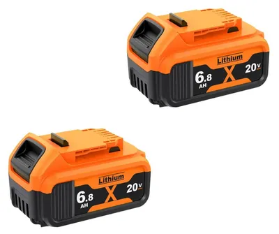 Obrázek produktu pro Lithium-iontová baterie – náhradní baterie kompatibilní s nářadím 20V Max DCB200 – vysoká kapacita 18 V, 6,8 Ah – sada 2 baterií – pro akumulátorové vrtačky a elektrické nářadí