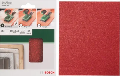 Produktbild von Bosch Schleifblatt 10 x,115 x 140 mm, K 60 für Schwingschleifer