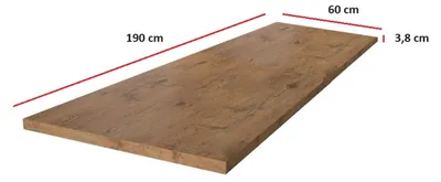Produktbild von Arbeitsplatte 190 cm 38 mm Küchenzeile Küchenblock Eiche Lancelot Küche Vigo