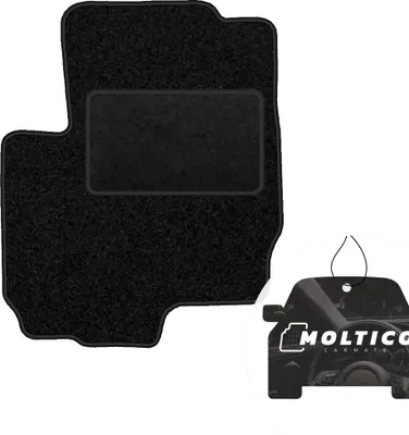 Produktbild von moto-MOLTICO Fahrer Fußmatte Auto Velours Fahrerseite Autoteppiche Schwarz Fahrermatte 1-teilig passend für Mitsubishi Colt 2005-2012
