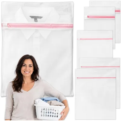 Produktbild von KRUMAD Wäschesack Waschmaschine Set 6 Stück, Wäschenetz mit Reißverschluss, Wäschebeutel für BHs Kleidung Socken Schuhe
