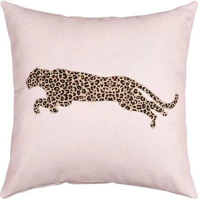 Obrázok produktu pre Poťah na vankúš s leopardím vzorom, ružovo-hnedý, 45x45 cm