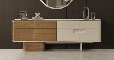 Obrázek produktu pro Příborník bílý moderní design dřevěný nábytek komoda nábytek