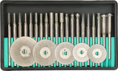 Produktbild von KOTARBAU® 25 Stück Mini-Fräser Set und Frässcheiben für Drehwerkzeug Modelbauwerkzeug