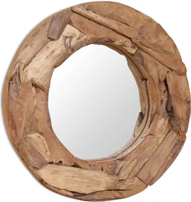 Obrázok produktu pre The Living Store Dekoratívne zrkadlo teak 60 cm okrúhle