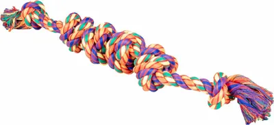 Produktbild von Hundespielzeug aus Baumwolle mit 6 Knoten, 58 x 7 x 7 cm, für Apportier- und Zerrspiele