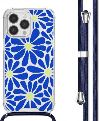 Produktbild von imoshion Design Hülle mit Band iPhone 13 Pro Max - Cobalt Blue Flowers Connect