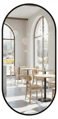 Produktbild von Ovaler Wandspiegel - Metallrahmen - Modernes Design - 80 x 40 cm