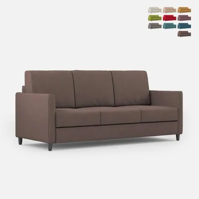 Produktbild von 3-Sitzer Design Sofa 198cm im modernen Stoff gepolstert Karay 180 - Braun
