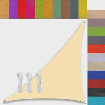 Produktbild von Dreieckiges Sonnensegel – Beschattungsplane – Schutz für die Terrasse – 95% wasserdicht, UV-Schutz – 2 x 2 x 2,8 m – Beige