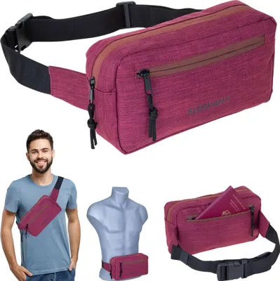Produktbild von Bauchtasche Hüfttasche Crossbag Elephant Travel Gürteltasche Waist Bag Wimmerl Fahrrad Outdoor Gassi Bag Tasche ebike Joggen 13027 Rot Bordeaux