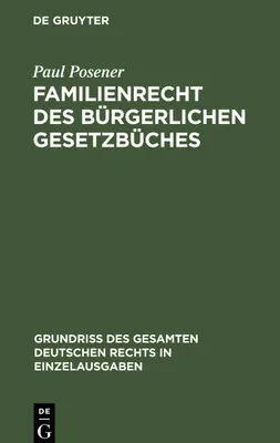 Produktbild von Familienrecht des Bürgerlichen Gesetzbüches