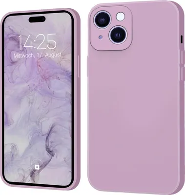 Produktbild von Hülle für iPhone 15 Case Cover Bumper Silikon Softgrip Schutzhülle Farbe: Lila