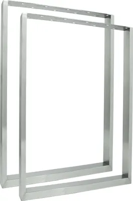 Produktbild von Natural Goods Berlin Möbelkufen RECHTECK 70x30-Edelstahl, Tischkufen, Tischbeine, Tischgestell, Esstisch, Bank, Couchtisch, B50xH100 cm, 2 Stück