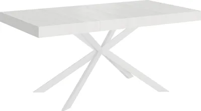Immagine prodotto di ITYHOME - Tavolo allungabile 160/244x80 cm Plaker bianco frassino gambe bianche
