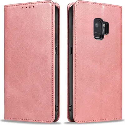 Produktbild von Handyhülle für Samsung Galaxy S9 Kunstleder Flip Cover Hülle Handytasche Case Kartenfach Farbe: Rosa