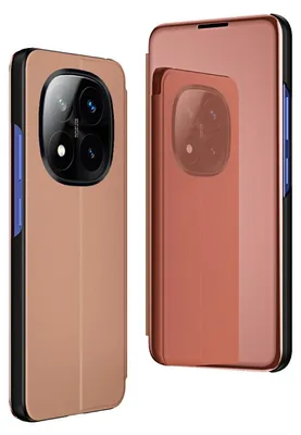 Image de Étui Smart Cover avec fonction Wake UP pour Xiaomi Redmi Note 14 Pro Plus 5G, rose, avec miroir