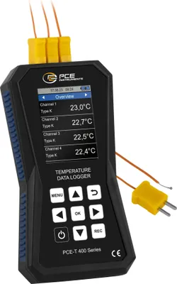 Produktbild von PCE Instruments 4-Kanal Temperaturdatenlogger für Thermoelemente PCE-T 420