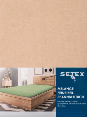 Produktbild von Setex Feinbiber Spannbettlaken 90-100 x 200 cm taupe Feinbiber-Ausführung für extra Wärme an kalten Tagen