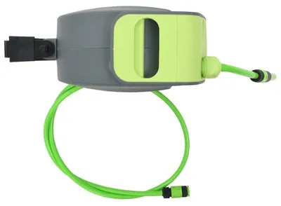 Immagine prodotto di Avvolgitore automatico per tubo da giardino da parete – include 20 metri di tubo e spruzzatore