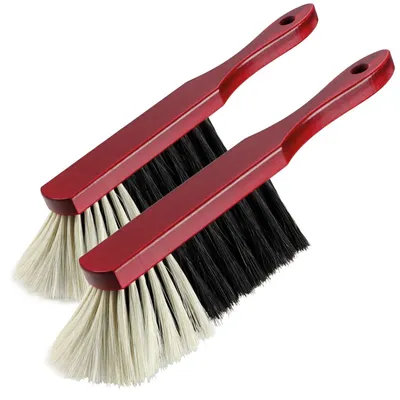 Productafbeelding van 2x Handborstel van hout met paardenhaar, stofbindend