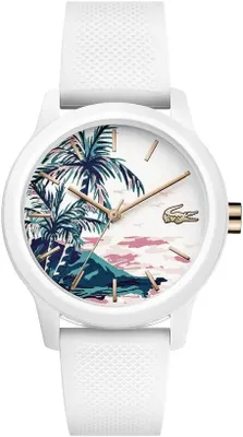 Produktbild von Lacoste Analog Quarzuhr für Herren oder Damen Kollektion Lacoste.12.12 mit einem stilvollen Silikonarmband mit Petit Piqué-Textur